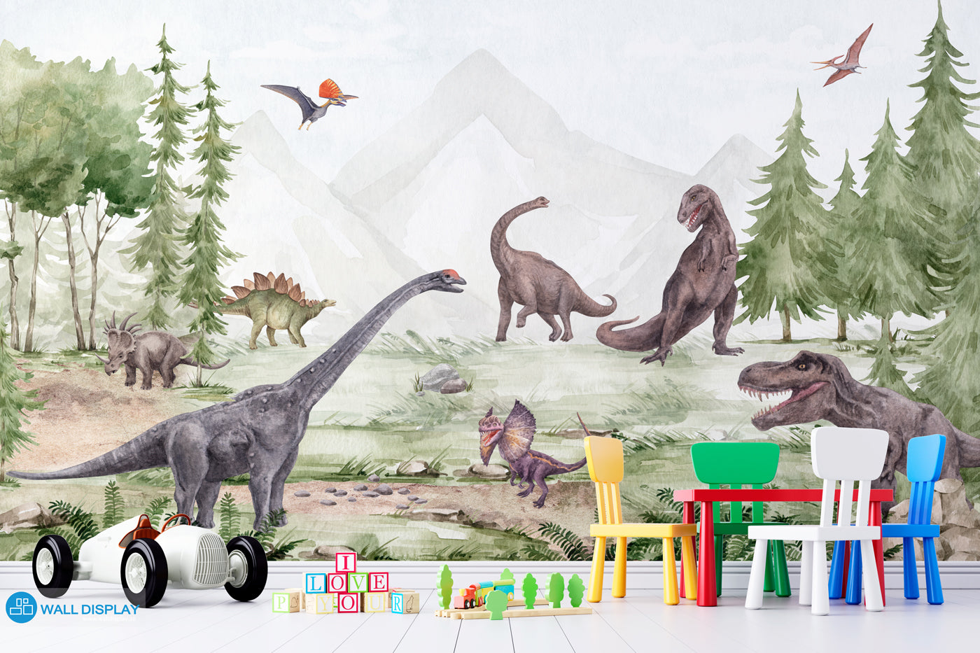 Dinosaurs World II - Kids Wallpaper in Dubai, Abu Dhabi and all UAE