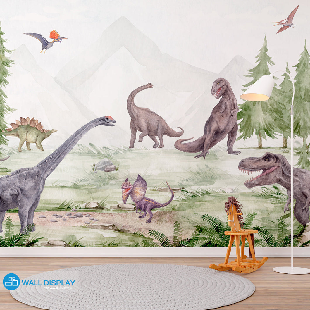 Dinosaurs World II - Kids Wallpaper in Dubai, Abu Dhabi and all UAE