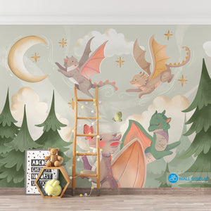 Dragons World - Kids Wallpaper walldisplay wallpaper-dubai