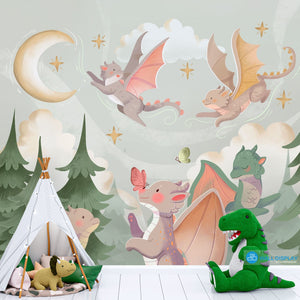 Dragons World - Kids Wallpaper walldisplay wallpaper-dubai