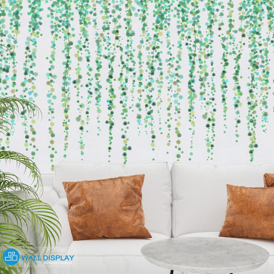 Falling Green Watercolor - Wall Mural walldisplay wallpaper-dubai
