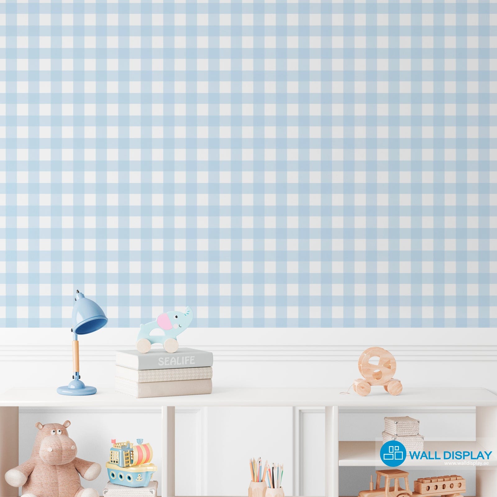 Gingham Pattern - Kids Wallpaper walldisplay wallpaper-dubai