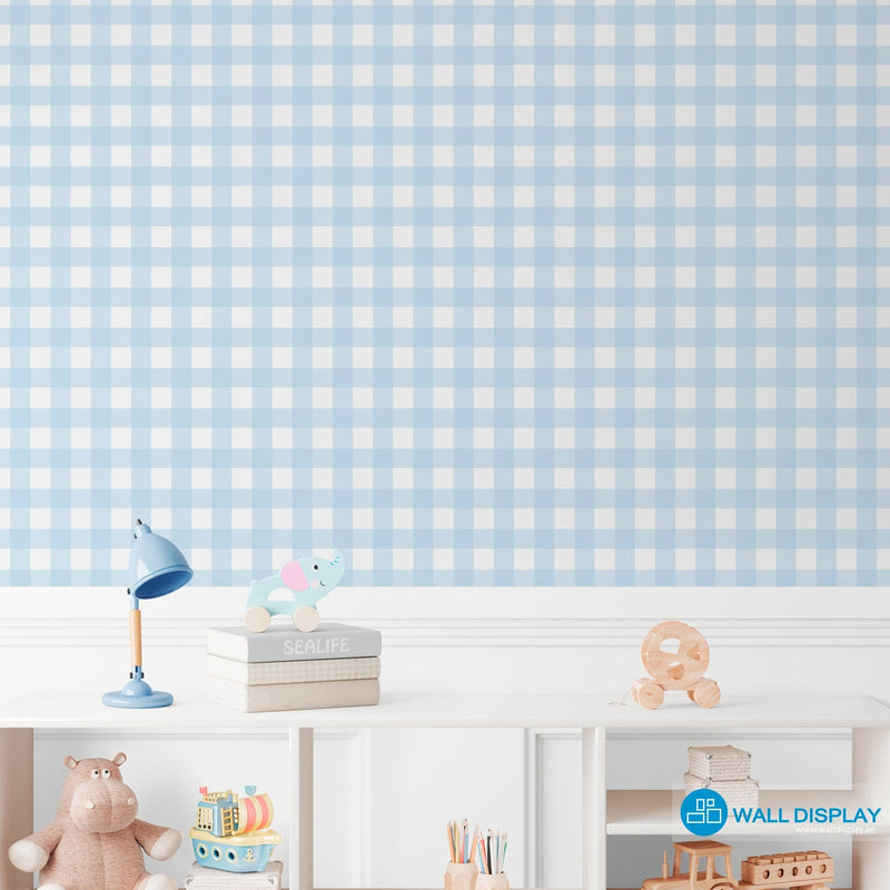 Gingham Pattern - Kids Wallpaper walldisplay wallpaper-dubai
