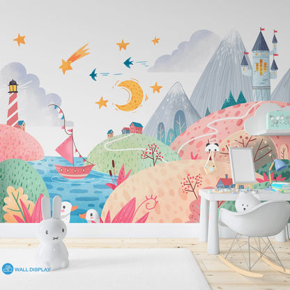 Lighthouse Bay - Kids Wallpaper walldisplay wallpaper-dubai