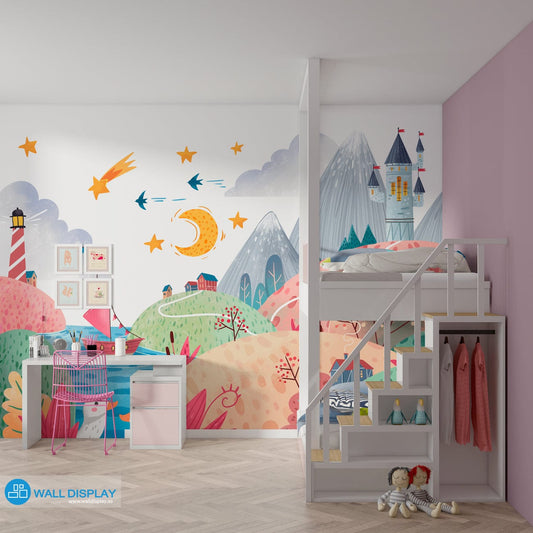Lighthouse Bay - Kids Wallpaper walldisplay wallpaper-dubai