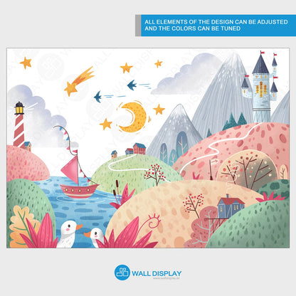 Lighthouse Bay - Kids Wallpaper walldisplay wallpaper-dubai