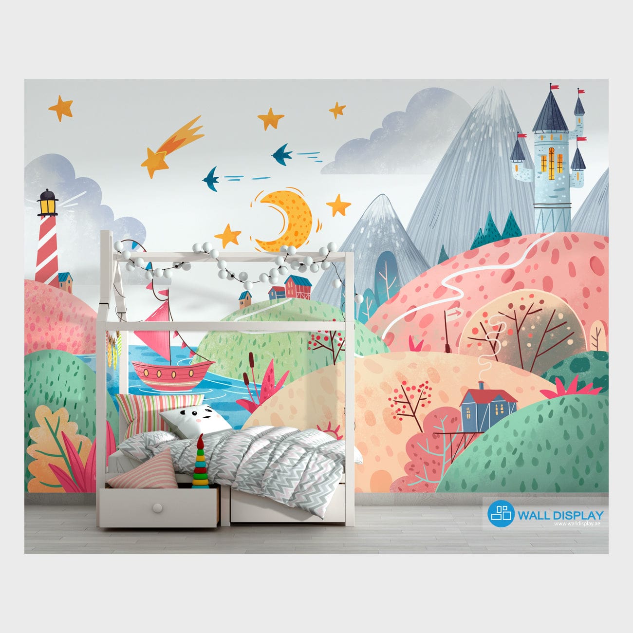 Lighthouse Bay - Kids Wallpaper walldisplay wallpaper-dubai