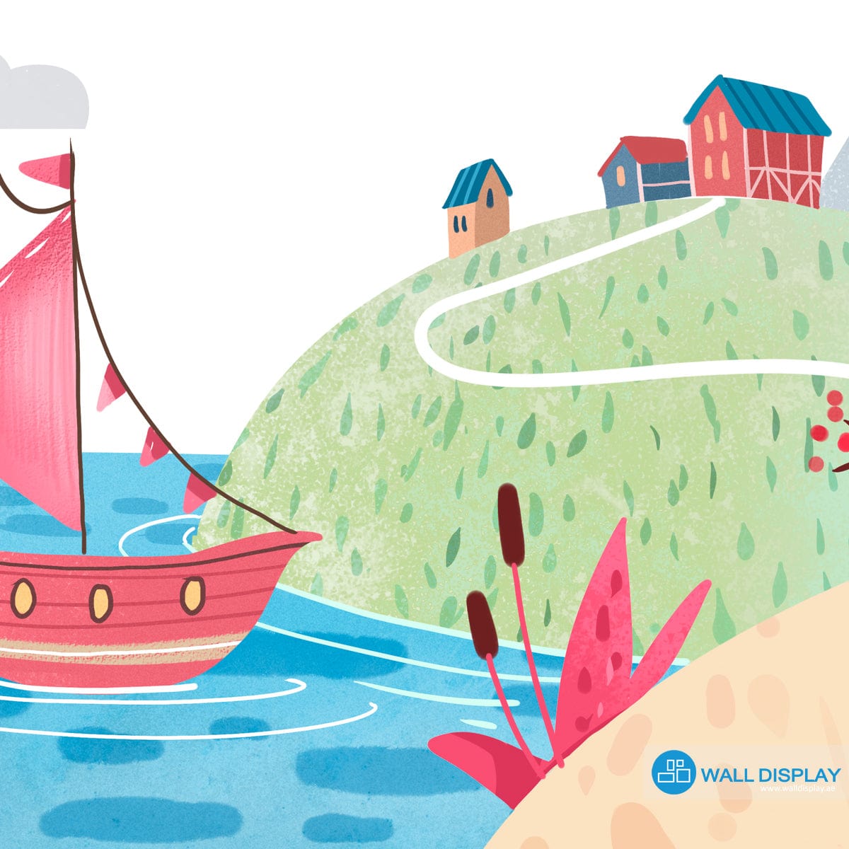 Lighthouse Bay - Kids Wallpaper walldisplay wallpaper-dubai