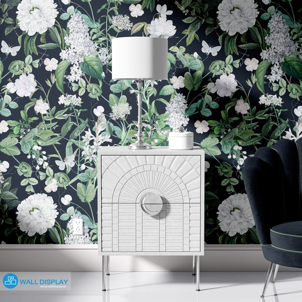 Midnight Scent - Floral Wallpaper walldisplay wallpaper-dubai