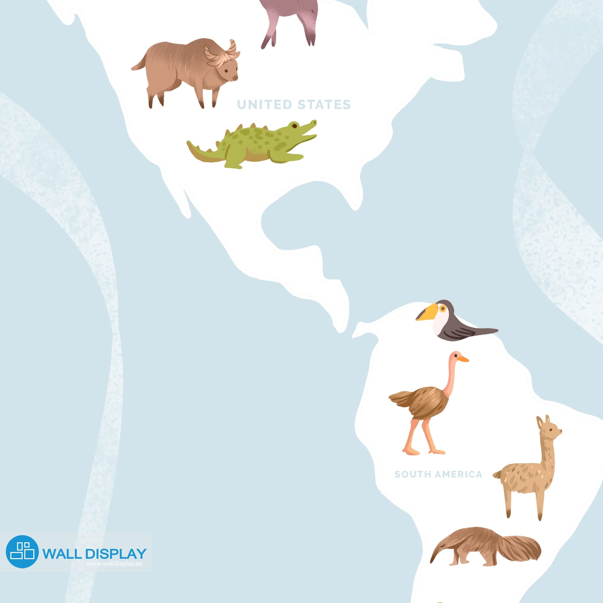 Minimalist World Map - Kids Wallpaper