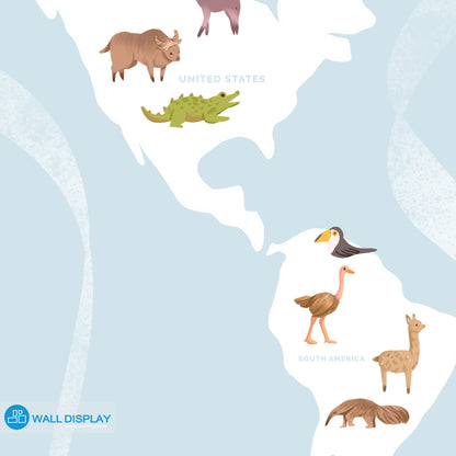 Minimalist World Map - Kids Wallpaper