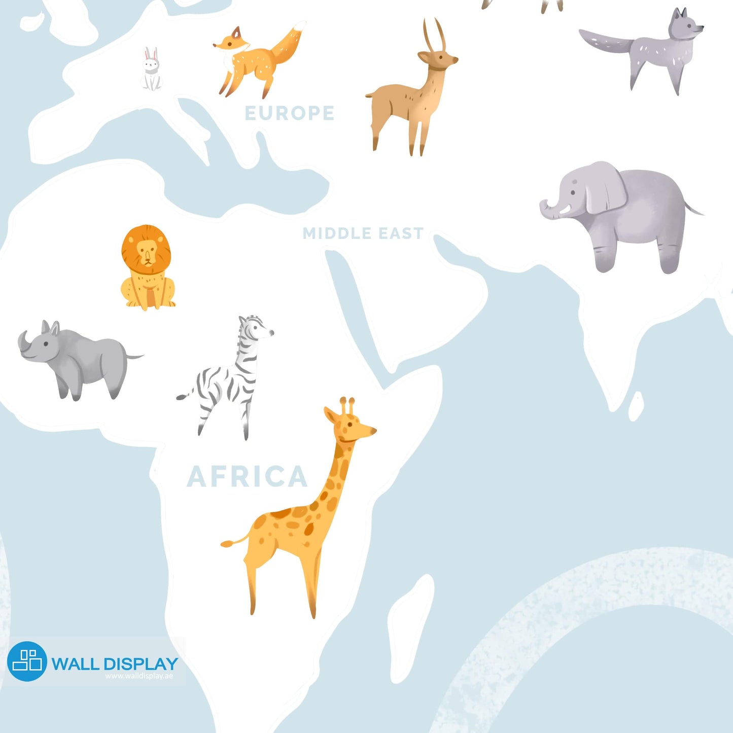 Minimalist World Map - Kids Wallpaper