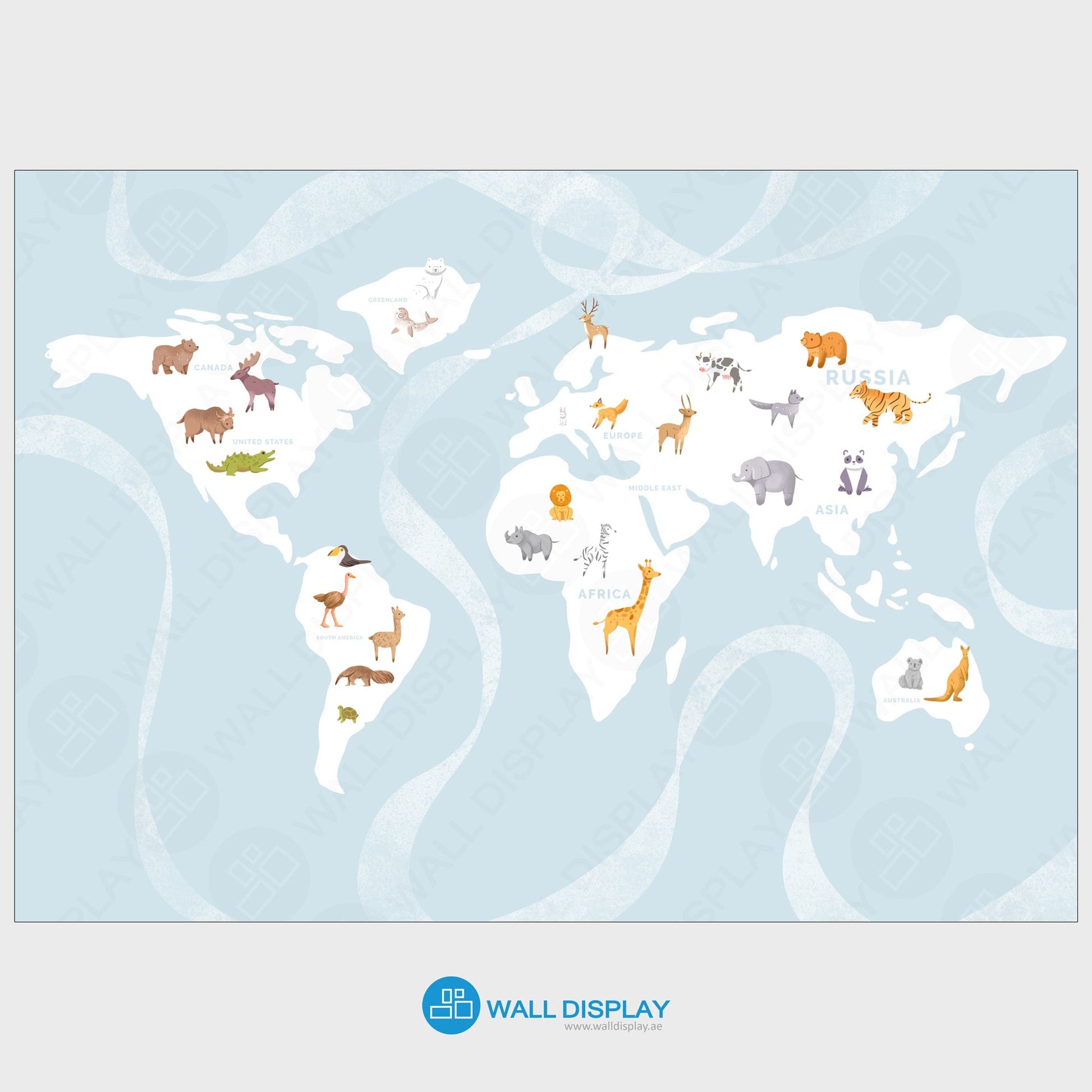 Minimalist World Map - Kids Wallpaper