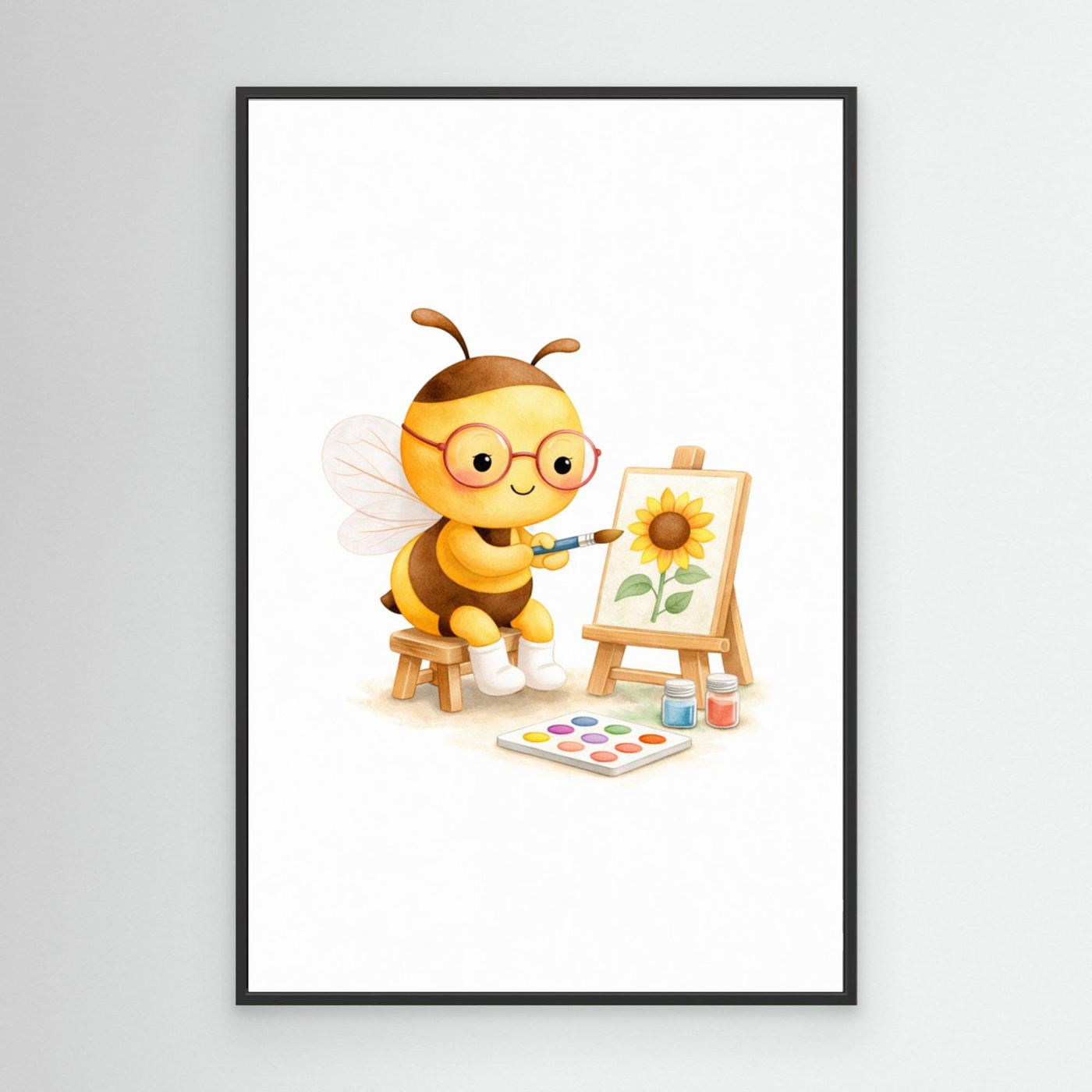 Cute Bee Artist by Anda Bieza