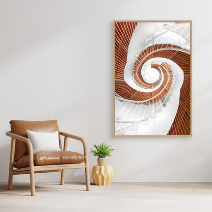 Wooden spiral staircase by Peiyin Wang