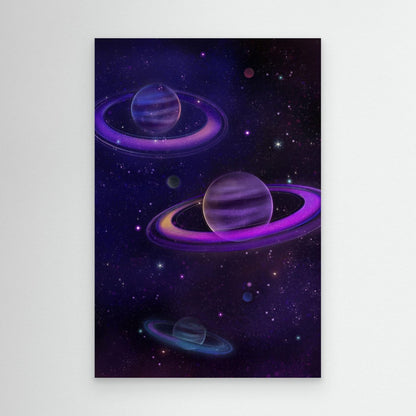 Vibrant Ringed Planets by Xuan Thai