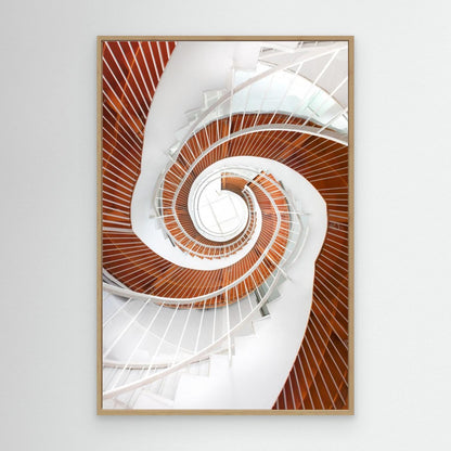 Wooden spiral staircase by Peiyin Wang