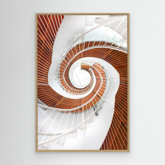 Wooden spiral staircase by Peiyin Wang