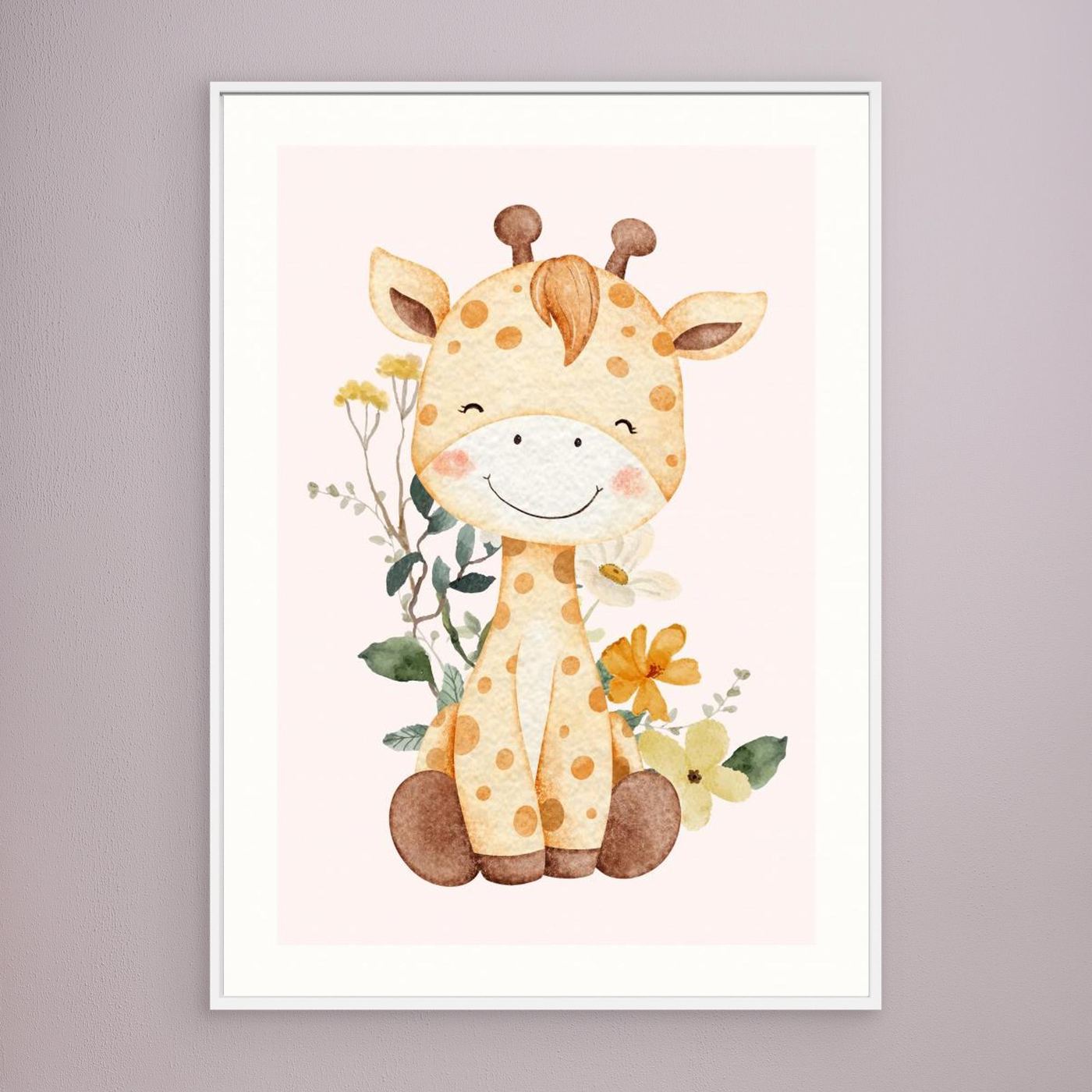 Happy Baby Giraffe Blooms by Saskia Michele