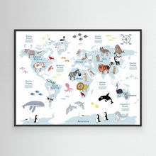 Load image into Gallery viewer, Playful World Map Animals by Carla Daly