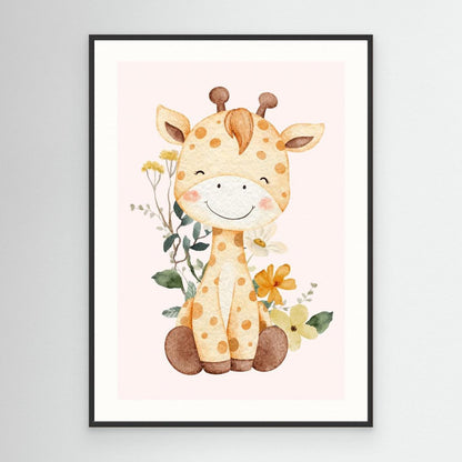 Happy Baby Giraffe Blooms by Saskia Michele