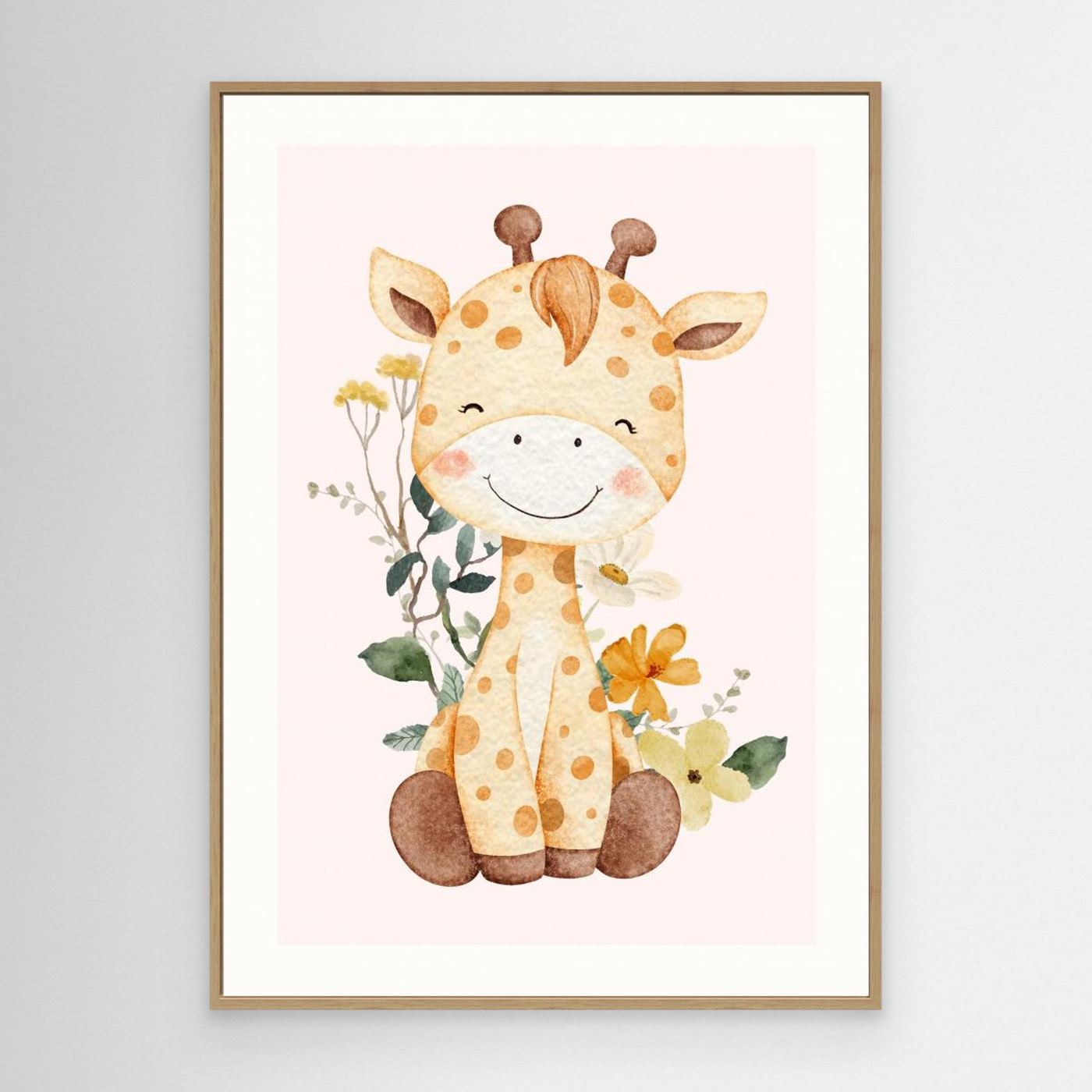 Happy Baby Giraffe Blooms by Saskia Michele