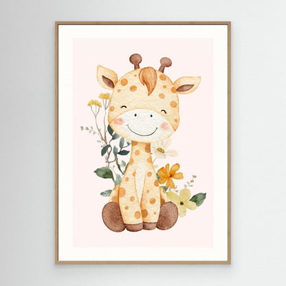 Happy Baby Giraffe Blooms by Saskia Michele