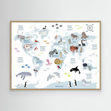 Load image into Gallery viewer, Playful World Map Animals by Carla Daly
