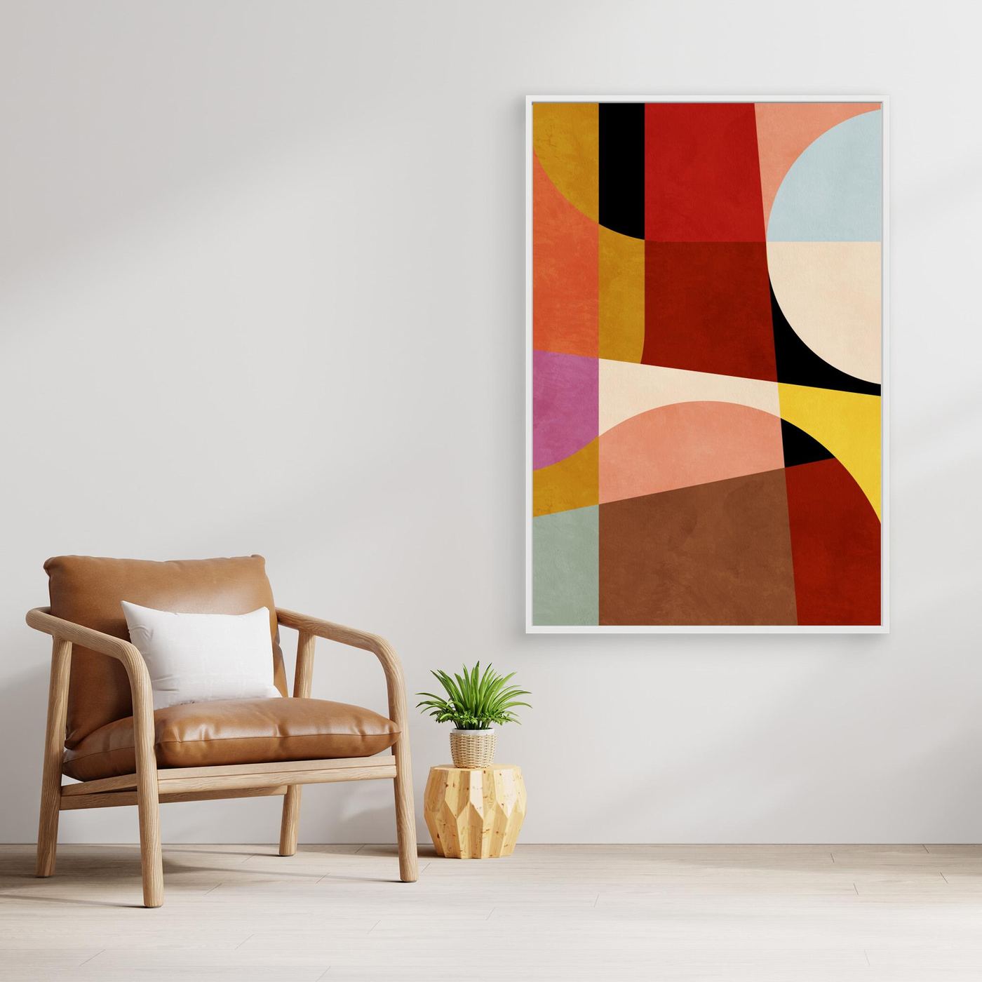 Warm Colors Bauhaus Geometry2 by Ana Rut Bre