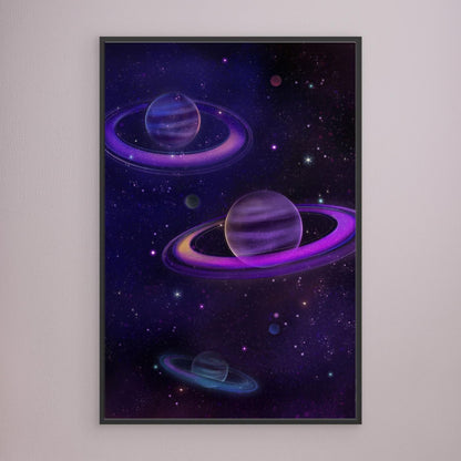 Vibrant Ringed Planets by Xuan Thai