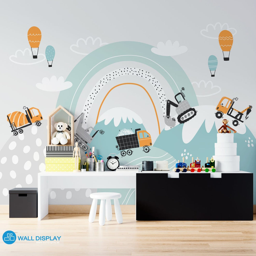 Mountain Top Builders - Kids Wallpaper walldisplay wallpaper-dubai