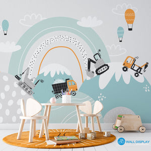 Mountain Top Builders - Kids Wallpaper walldisplay wallpaper-dubai