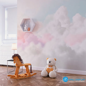 Pastel Clouds Kids Wallpaper walldisplay wallpaper-dubai