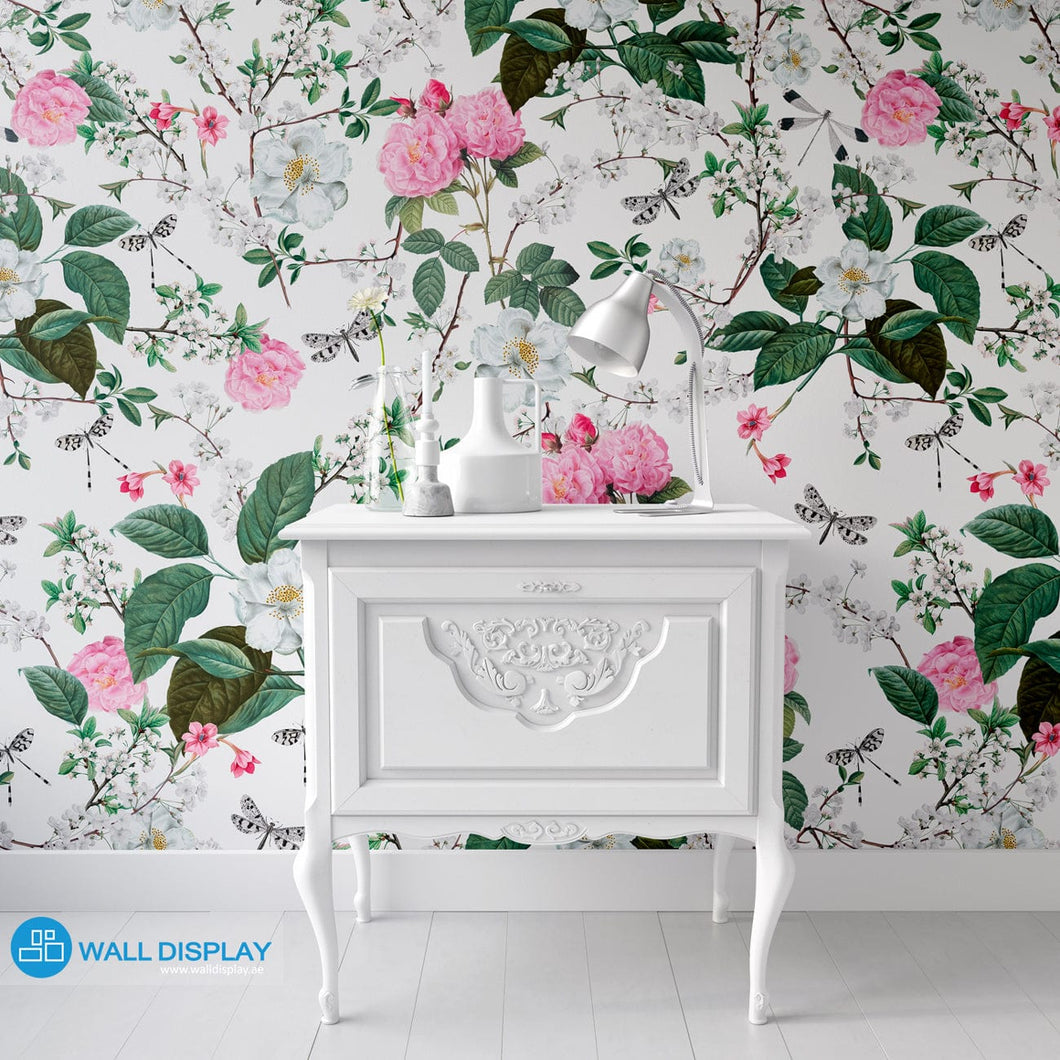 Roses in Snow - Floral Wallpaper in dubai, Abu Dhabi and all UAE