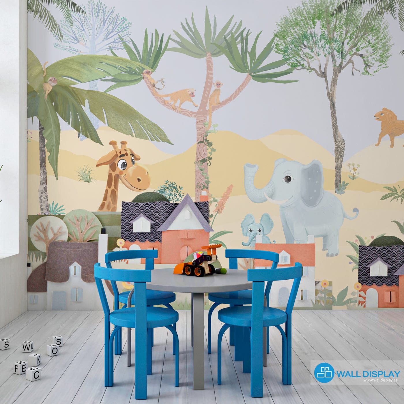 Savanna Safari - Kids Wallpaper walldisplay wallpaper-dubai