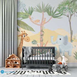 Savanna Safari - Kids Wallpaper walldisplay wallpaper-dubai