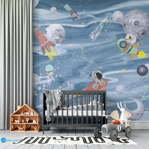 Space Explorer II - Kids Wallpaper walldisplay wallpaper-dubai