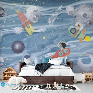 Space Explorer II - Kids Wallpaper walldisplay wallpaper-dubai