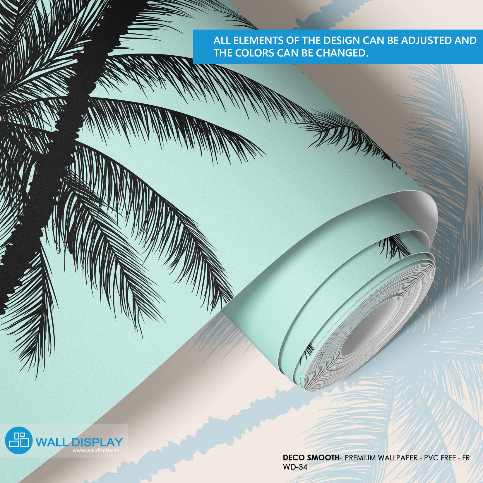 Swaying Palms Pattern Smooth Wallpaper