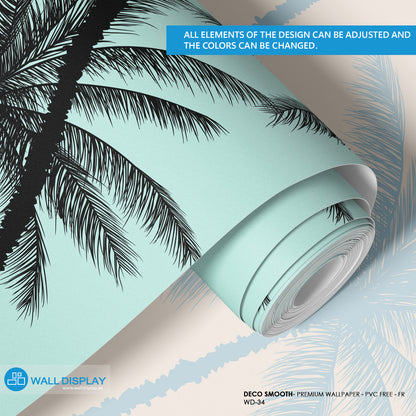 Swaying Palms Pattern Smooth Wallpaper