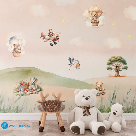 Teddy bears world - Kids Wallpaper walldisplay wallpaper-dubai