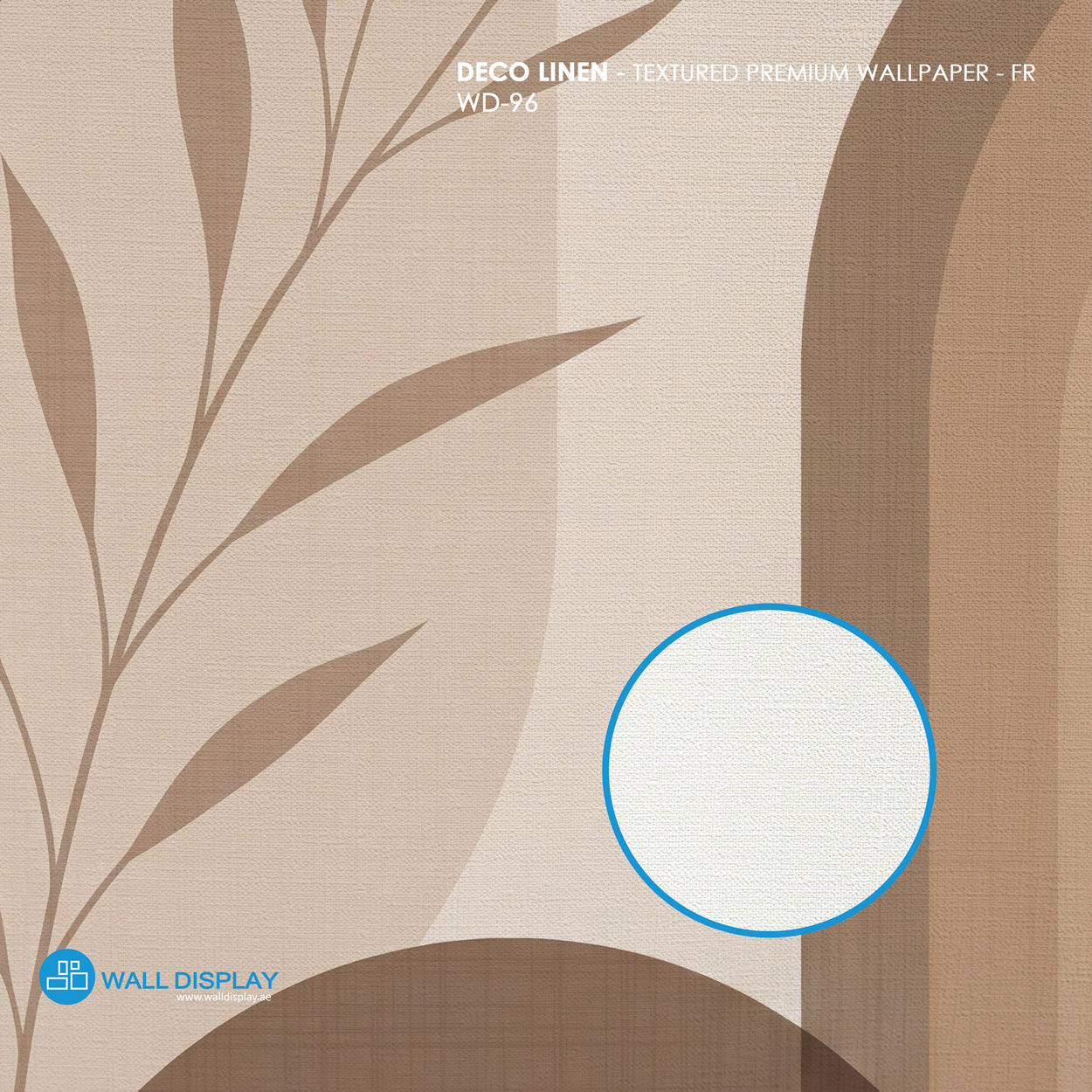 Terra Arches neutral abstract botanical wall mural in beige, taupe and warm brown