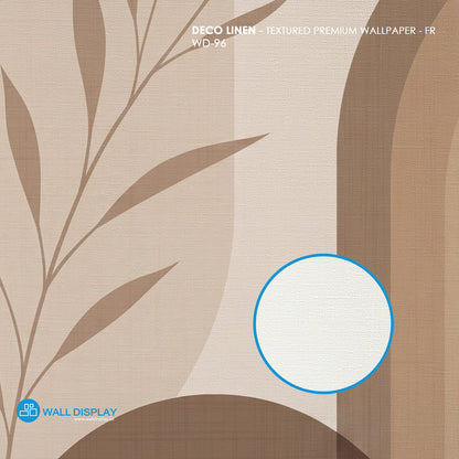 Terra Arches neutral abstract botanical wall mural in beige, taupe and warm brown