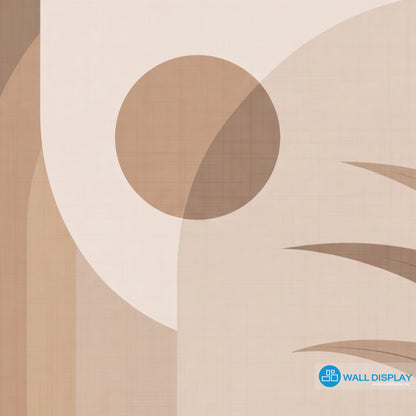 Terra Arches neutral abstract botanical wall mural in beige, taupe and warm brown