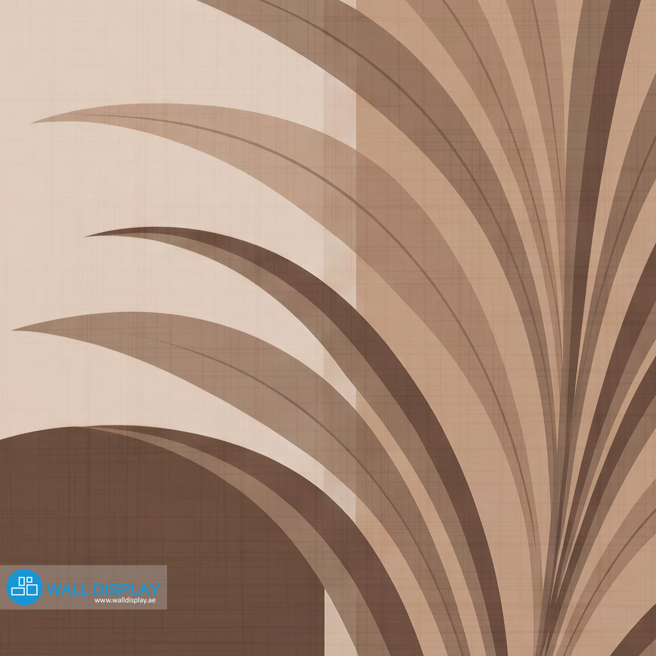 Terra Arches neutral abstract botanical wall mural in beige, taupe and warm brown
