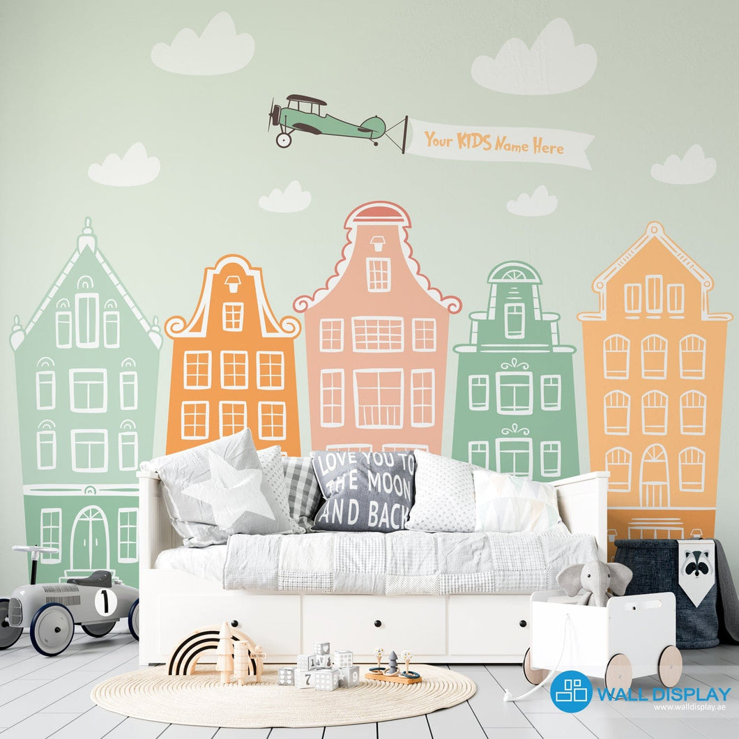Tiny Town - Kids Wallpaper walldisplay wallpaper-dubai