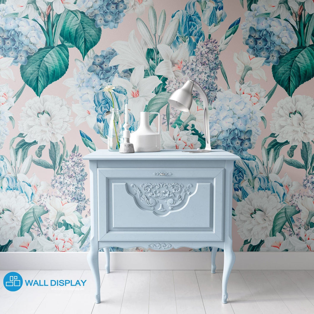 Tranquil Turquoise Iris Wallpaper walldisplay wallpaper-dubai