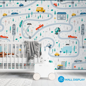 Vroom Zoom II - Kids Wallpaper walldisplay wallpaper-dubai