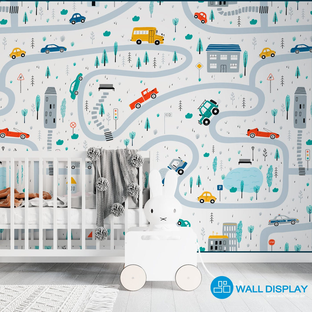 Vroom Zoom II - Kids Wallpaper walldisplay wallpaper-dubai