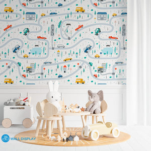 Vroom Zoom II - Kids Wallpaper walldisplay wallpaper-dubai